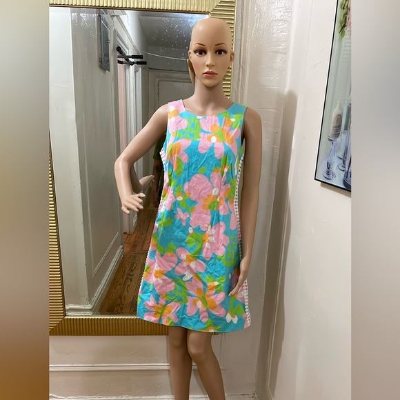 Lilly Pulitzer Floral Sleeveless Dress in Blue and Pink - Picture 10 of 15